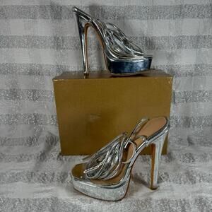 Richealnini Women's Sexy Lace Up Clear Band Stilettos High Heel Sandals Size 7